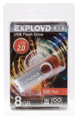 Изображение USB flash Exployd 530,(USB 2.0/8 Гб)-красный ()