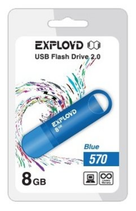 Изображение USB flash Exployd 570,(USB 2.0/8 Гб)-синий ()