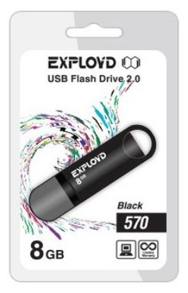 Изображение USB flash Exployd 570,(USB 2.0/8 Гб)-черный ()