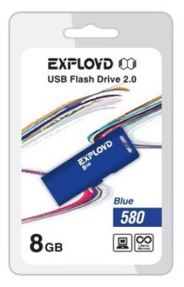 Изображение USB flash Exployd 580,(USB 2.0/8 Гб)-синий ()