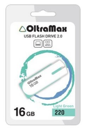 Изображение USB flash OltraMax 220,(USB 2.0/16 Гб)-светло-зеленый ()