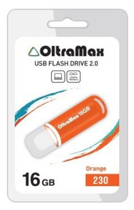 Изображение USB flash OltraMax 230,(USB 2.0/16 Гб)-оранжевый ()