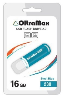 Изображение USB flash OltraMax 230,(USB 2.0/16 Гб)-светло-синий ()