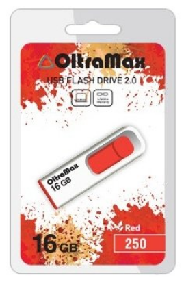 Изображение USB flash OltraMax 250,(USB 2.0/16 Гб)-белый, красный ()