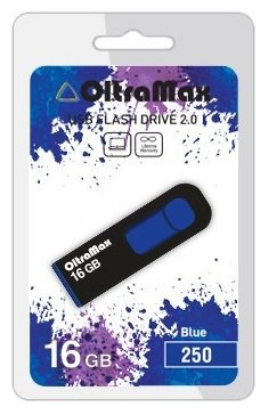 Изображение USB flash OltraMax 250,(USB 2.0/16 Гб)-синий, черный ()