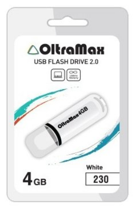 Изображение USB flash OltraMax 230,(USB 2.0/4 Гб)-белый ()