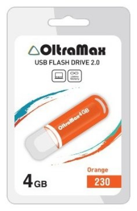 Изображение USB flash OltraMax 230,(USB 2.0/4 Гб)-оранжевый ()