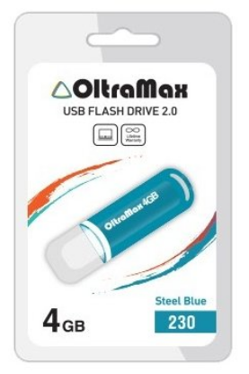 Изображение USB flash OltraMax 230,(USB 2.0/4 Гб)-светло-синий ()