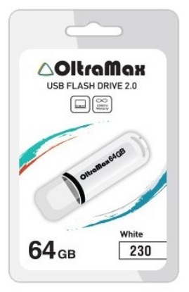 Изображение USB flash OltraMax 230,(USB 2.0/64 Гб)-белый ()