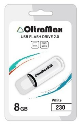 Изображение USB flash OltraMax 230,(USB 2.0/8 Гб)-белый ()