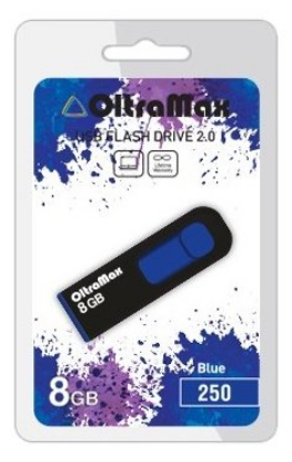 Изображение USB flash OltraMax 250,(USB 2.0/8 Гб)-синий, черный ()