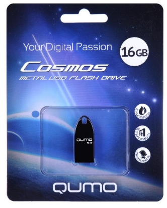 Изображение USB flash Qumo Cosmos Dark,(USB 2.0/16 Гб)-черный (QM16GUD-Cos-d)