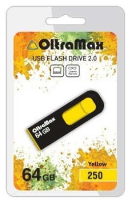 Изображение USB flash OltraMax 250,(USB 2.0/64 Гб)-желтый, черный ()