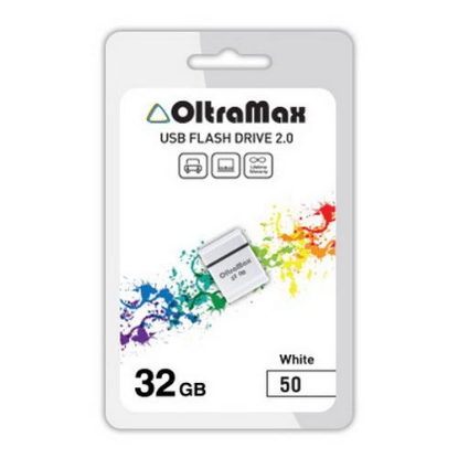 Изображение USB flash OltraMax 50,(USB 2.0/32 Гб)-белый ()