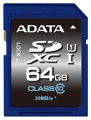 Изображение Карта памяти ADATA SDXC Class 10 64 Гб  ASDX64GUICL10-R