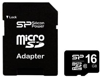 Изображение Карта памяти Silicon Power MicroSDHC Class 10 16 Гб адаптер на SD SP016GBSTH010V10-SP