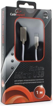 Изображение Кабель соединительный Gembird CC-P-mUSB02W-1M USB 2.0 A Micro USB 2.0 B белый 1 м