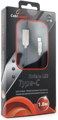 Изображение Кабель соединительный Gembird CC-P-USBC02Bk-1.8M USB 2.0 A USB 3.0 C черный 1,8 м