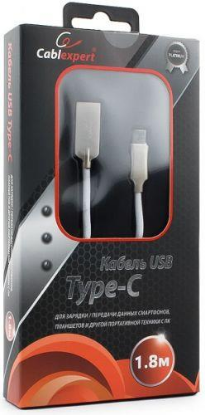 Изображение Кабель соединительный Gembird CC-P-USBC02W-1.8M USB 2.0 A USB 3.0 C белый 1,8 м