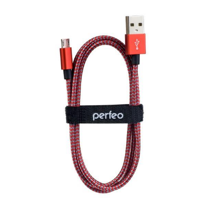 Изображение Кабель соединительный Perfeo U4803 USB 2.0 A Micro USB 2.0 B красный 1 м