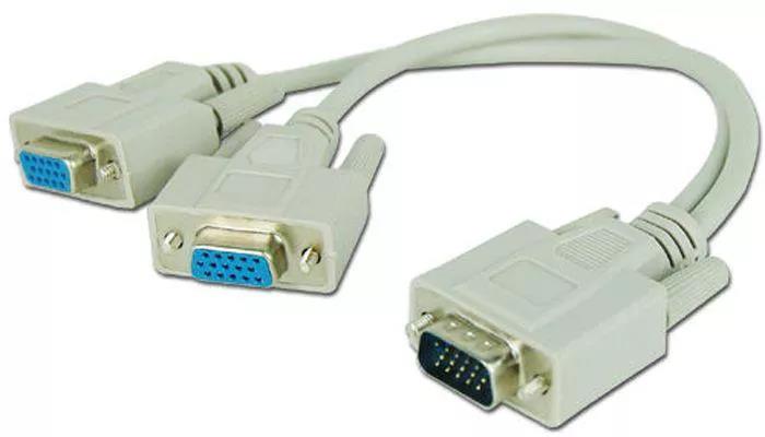 Изображение Переходник Rexant 17-6834 VGA-2Х-VGA (серый) (0,2 м)