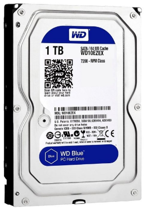 Изображение Жесткий диск 3.5" 1000 ГБ Western Digital Blue WD10EZEX, 7200 rpm, 64 МБ