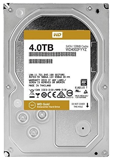 Изображение Жесткий диск 3.5" 4000 ГБ Western Digital Gold WD4002FYYZ, 7200 rpm, 128 МБ