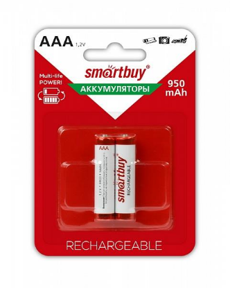 Изображение Аккумулятор SmartBuy AAA/2BL (AAA (R03,286,LR03) 1,2 В 950 мА*час Ni-Mh)