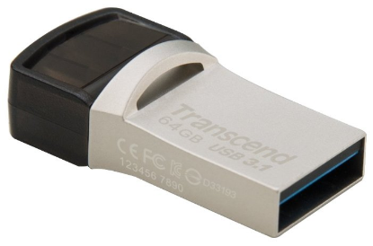 Изображение USB flash Transcend JetFlash 890,(USB 3.1/USB Type-C/64 Гб)-серебристый (TS64GJF890S)