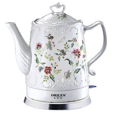 Изображение Электрический чайник DELTA LUX DL-1239 (1500 Вт/1,5 л /фарфор/белый)
