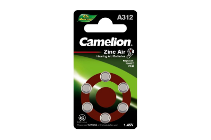 Изображение Батарейка Camelion A312-BP6 6шт/уп (PR41 (ZA312,V312A,DA312) 1,4 В 160 мА*час воздушно-цинковая)