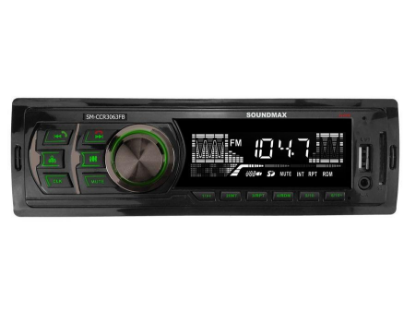 Изображение Автомагнитола SoundMAX SM-CCR3063FB, (4x45 Вт, монохромный дисплей, черный)