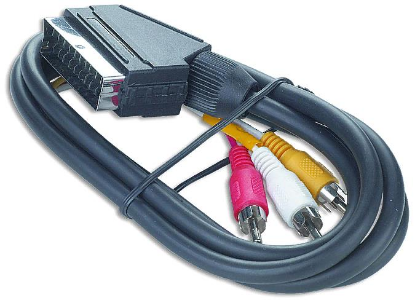 Изображение Кабель Gembird CCV-519 SCART 21 pin-3xRCA (черный) (1,8 м)