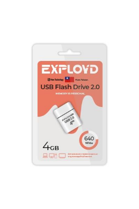 Изображение USB flash Exployd 640,(USB 2.0/4 Гб)-белый ()