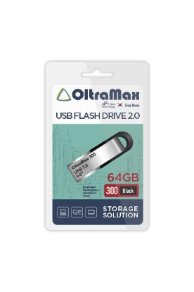 Изображение USB flash OltraMax 300,(USB 2.0/64 Гб)-черный ()