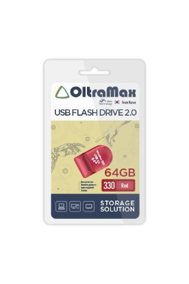 Изображение USB flash OltraMax 330,(USB 2.0/64 Гб)-красный ()