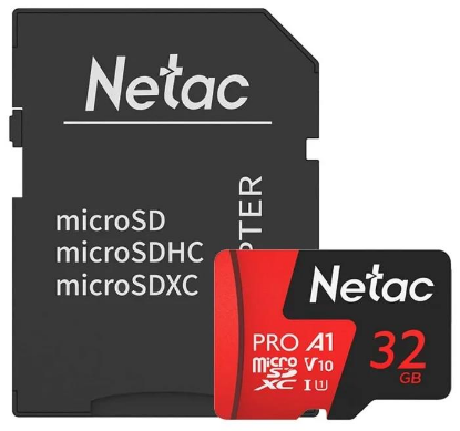 Изображение Карта памяти NETAC MicroSDXC Class 10 32 Гб адаптер на SD NT02P500PRO-032G-R