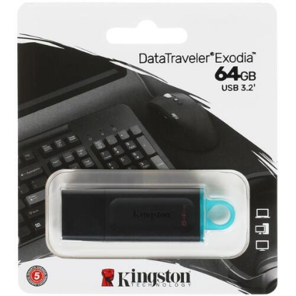 Изображение USB flash Kingston DataTraveler Exodia,(USB 3.2/64 Гб)-черный ()