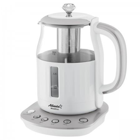 Изображение Электрический чайник Atlanta ATH-2534 (2200 Вт/1,5 л /стекло/серый)