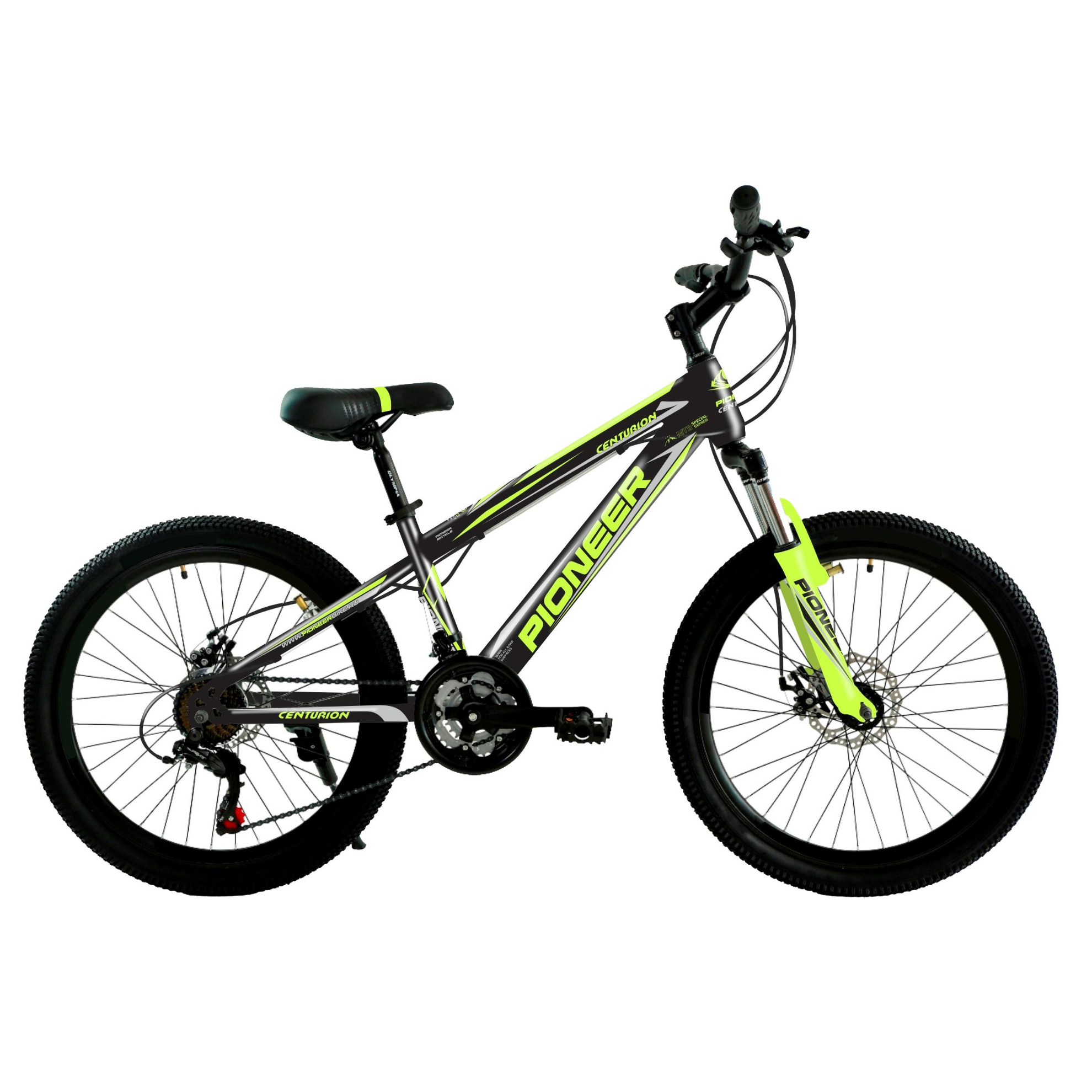 Изображение Велосипед Pioneer Centurion 24 (черный, лимонный/24 "/12.0 ")-