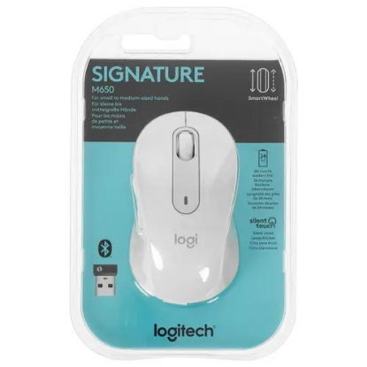 Изображение Мышь Logitech Signature M650 серый, белый