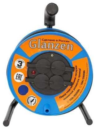 Изображение Сетевой фильтр GLANZEN EB-30-020 30 м, черный