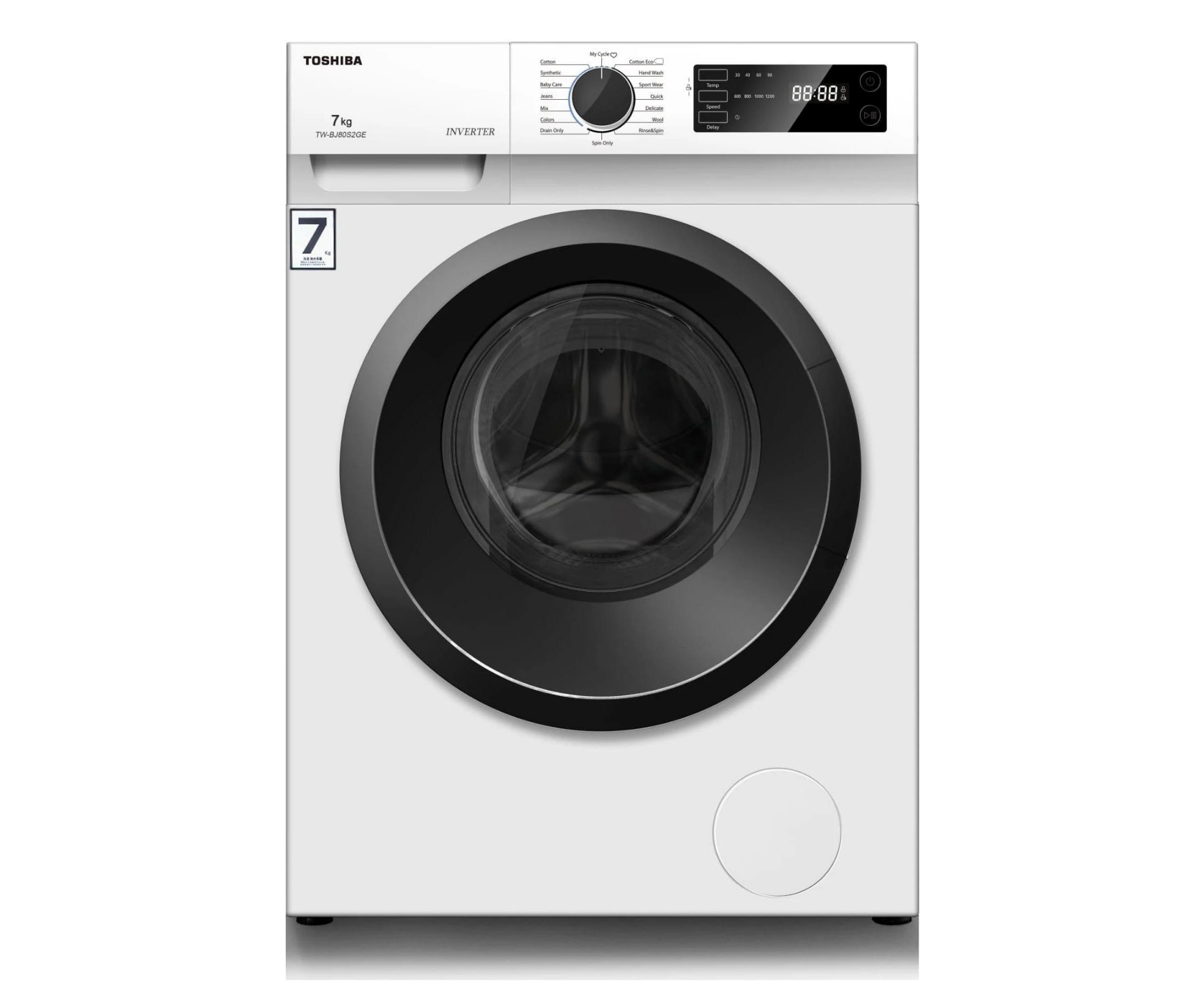 Изображение Стиральная машина Toshiba TW-BJ80S2GE (WK), белый (фронтальная, 7 кг, 1200 об/мин )