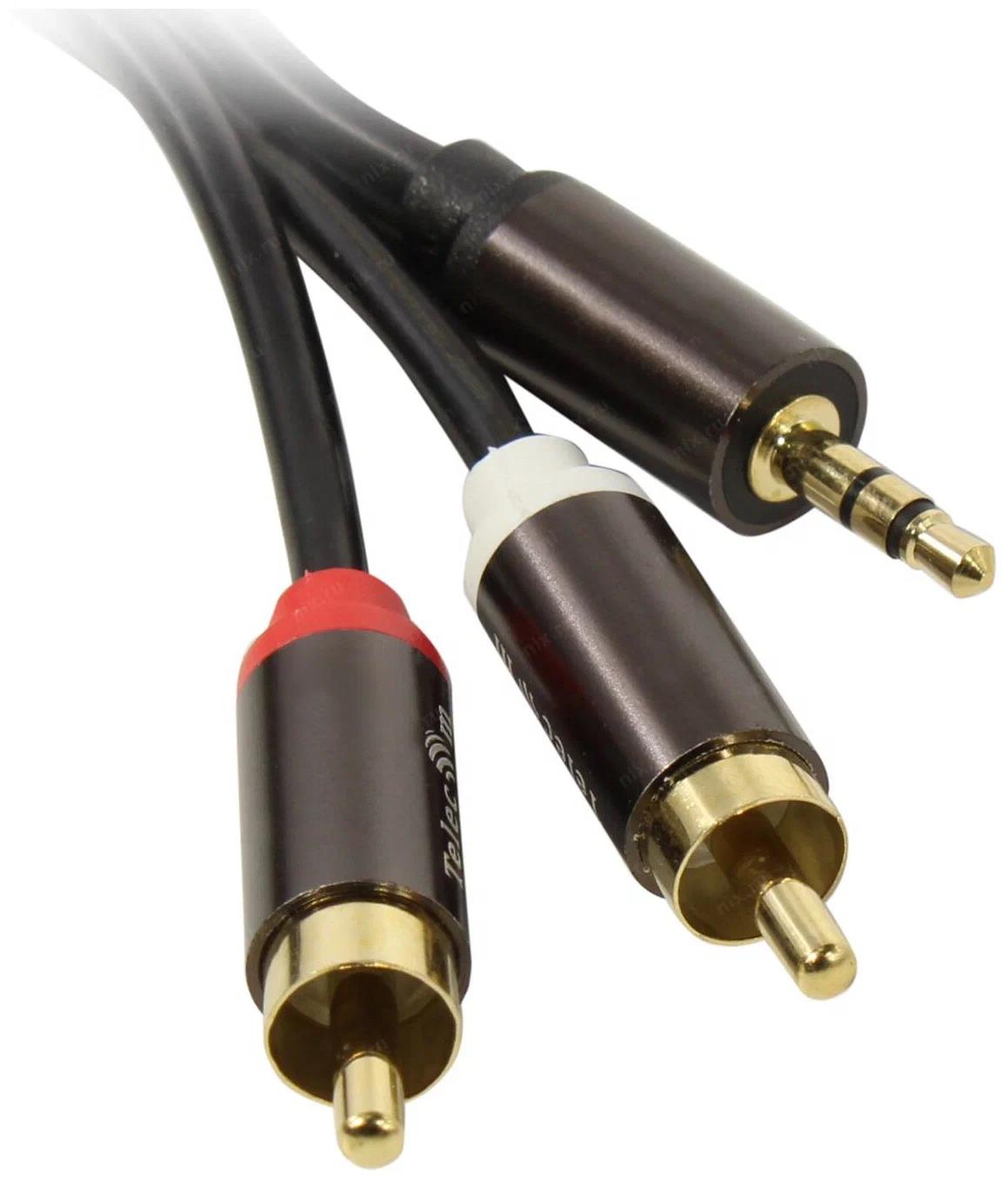 Изображение Кабель соединительный Telecom PRO TAV7183M-1.5M RCA x2-3.5 mm jack (черный) (1,5 м)