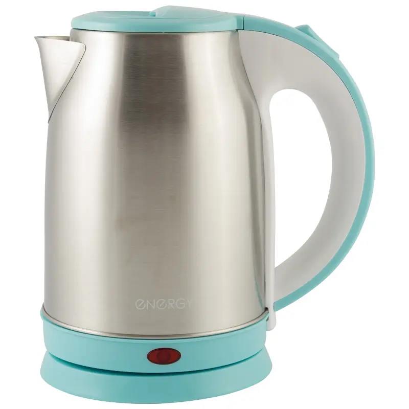 Изображение Электрический чайник Energy E-202 (1500 Вт/1,8 л /металл, пластик/голубой, белый, серебристый)