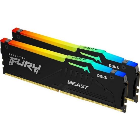 Изображение Оперативная память 2х8 GB DDR5 Kingston Fury Beast RGB (48000 Мб/с, 6000 МГц, CL40)