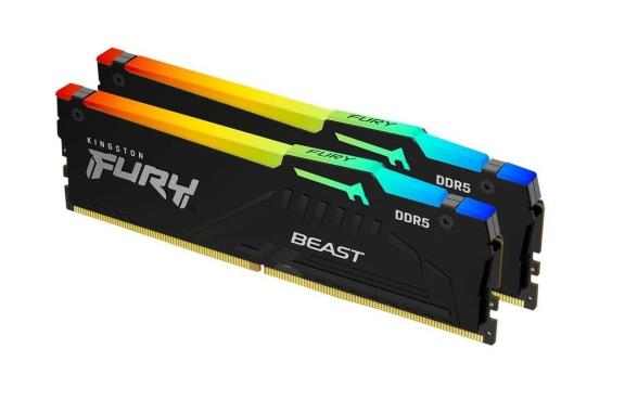 Изображение Оперативная память 2x16 GB DDR5 Kingston Fury Beast RGB (44800 Мб/с, 5600 МГц, CL36)