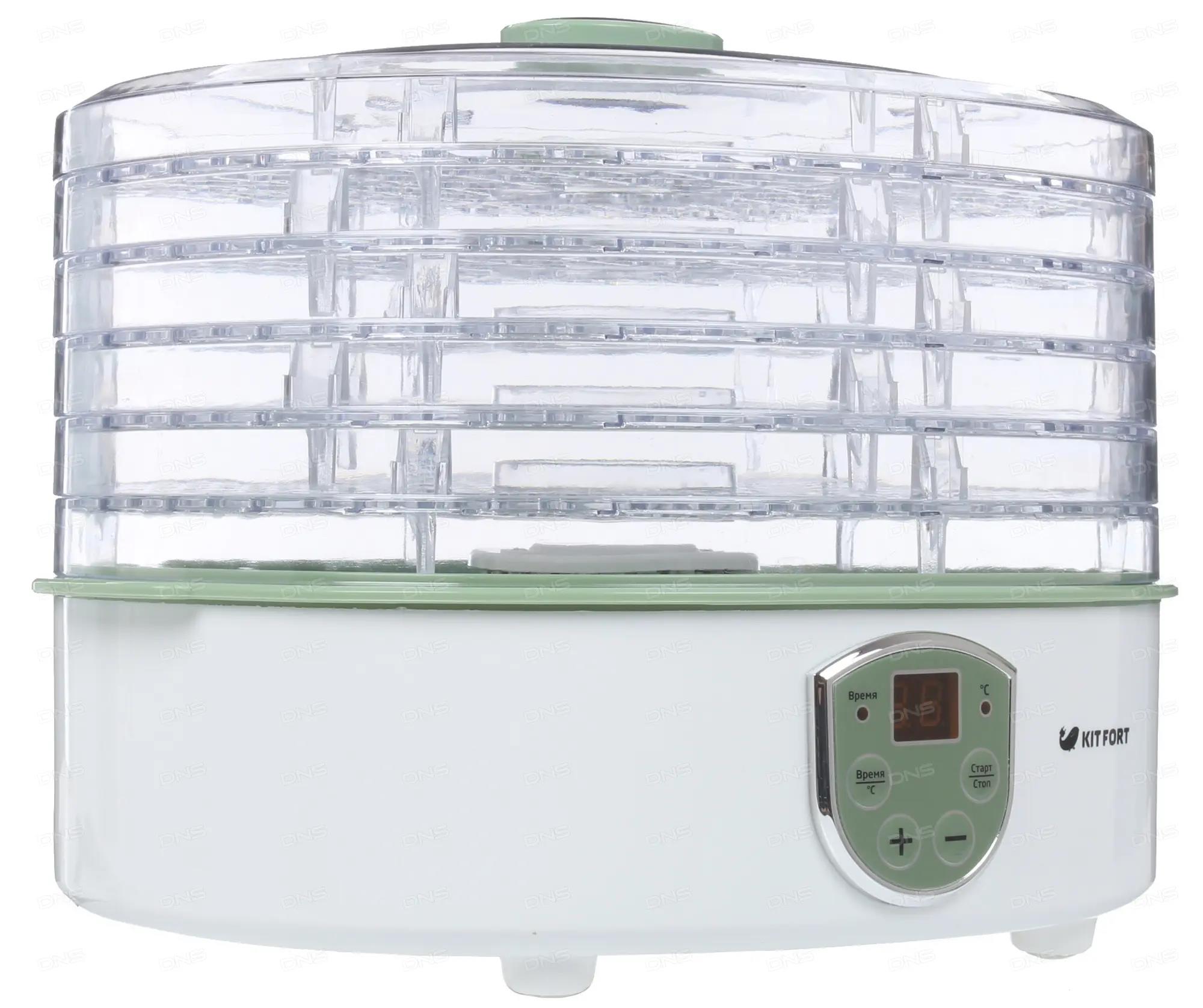 Изображение Сушилка для овощей Kitfort KT-1902 (поддонов 5 шт, 250 Вт , зеленый, белый)