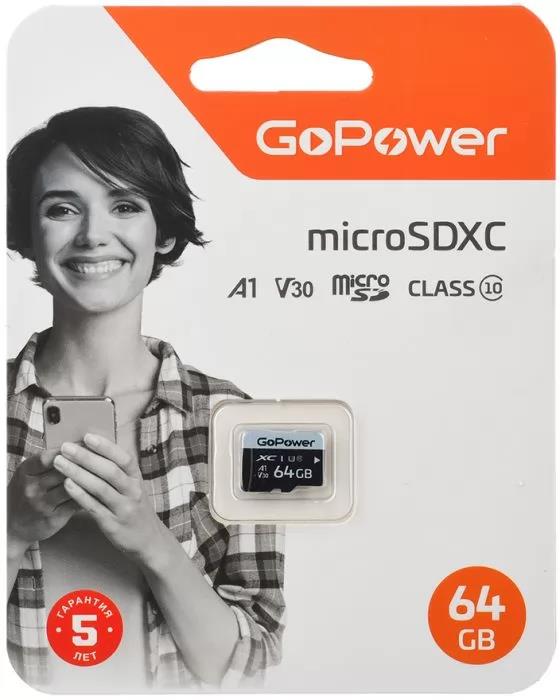 Изображение Карта памяти GoPower MicroSDXC Class 10 64 Гб  00-00025677