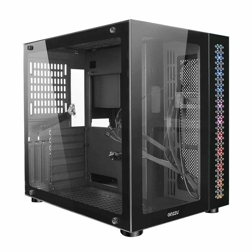 Изображение Корпус Ginzzu V500 (mATX, ATX, Mini-ITX, черный, без БП)/(V500)